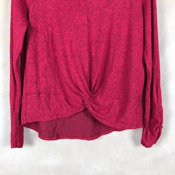 BCX Twist Front Soft Red Cowl Neck Sweater Juniors NEW Size Large - Picture 6 of 8